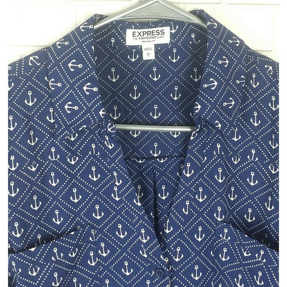 Express Portofino Anchor Shirt Original Fit Large - Picture 5 of 7